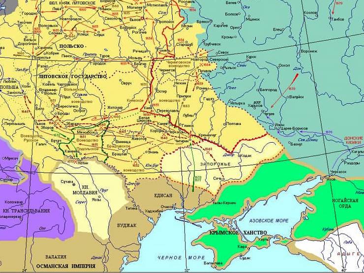 Карта Украины 17 века