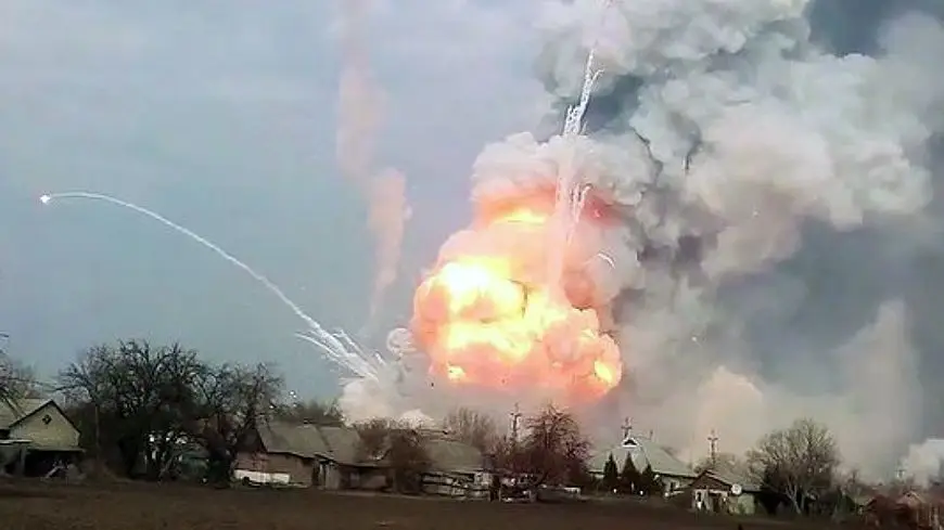 Explosion of a military warehouse