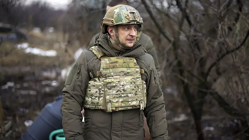 Zelensky in a bulletproof vest