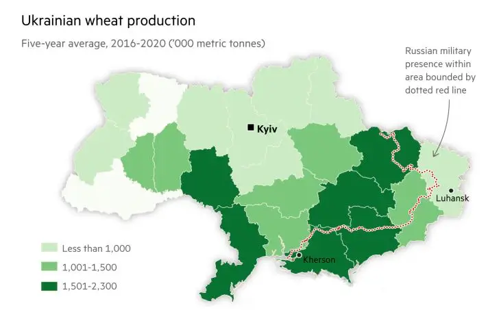 Выращивание пшеницы на Украине по областям