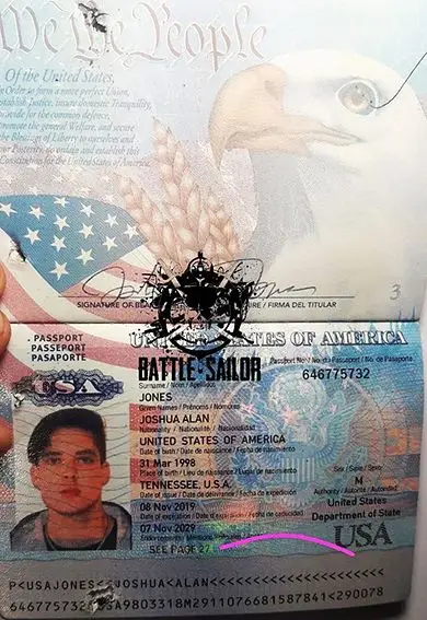 Паспорт Джонс Джошуа Алан