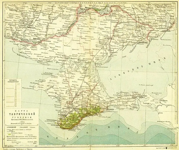 Дореволюционная карта Таврической губернии