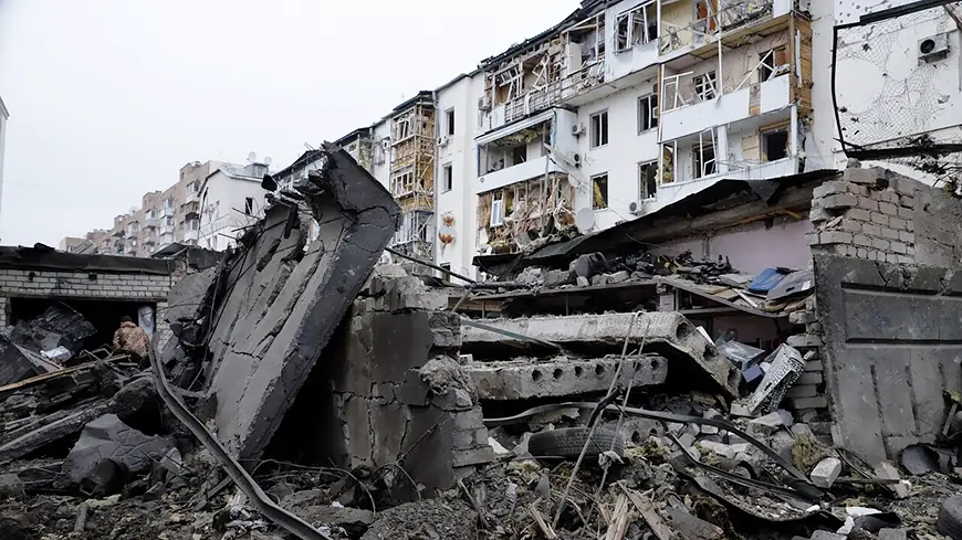 разрушенный дом на Украине