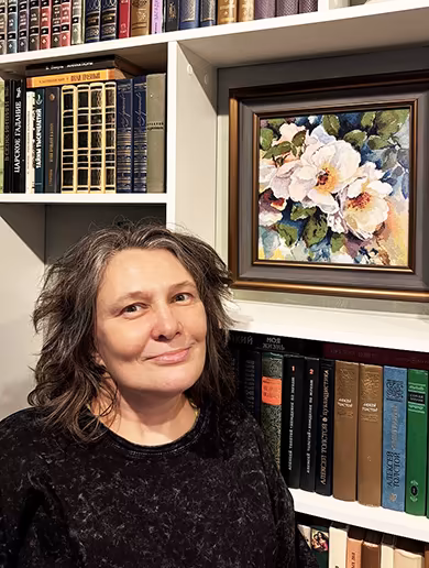 Татьяна Монтян с вышивкой